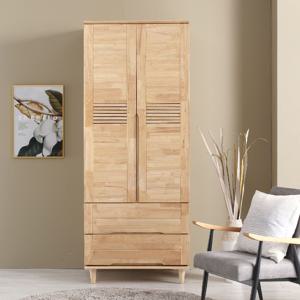 [리퍼] 루아나  고무나무 원목 800 투서랍 옷장 2단서랍 장농 내추럴 월넛