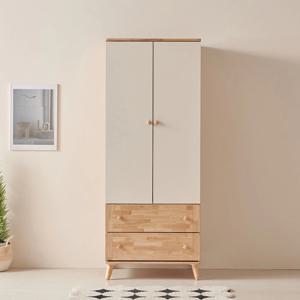 [리퍼] 이사벨  원목 2단 서랍 옷장 800 장농 내추럴&화이트