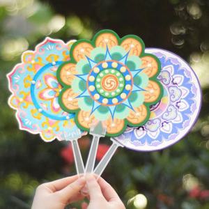 나만의 전통 부채꾸미기 DIY 색칠하기 컬러링 활동 키트 부채만들기 한국전통부채 한국부채