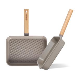러브쿡 IH 베이지 에디션 사각 그릴 프라이팬 28cm