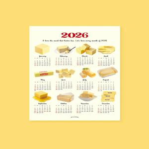 2026 버터 달력 2026년 감성 버터 벽걸이 달력