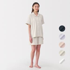 여성 양면 파일 타월 반소매 파자마 (커플잠옷) FD1L9A5S