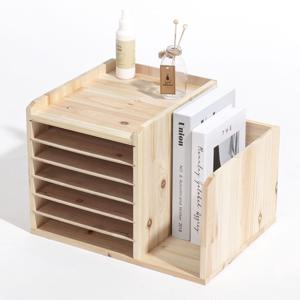 원목 칸칸이 서류 정리함 7단 + 책꽂이