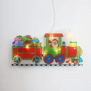 캐릭터 크리스마스 LED 조명 유리 부착식 무드등 기차산타