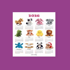 2026 인형 포스터 달력 아이방 꾸미기 2026 인형 벽걸이 달력