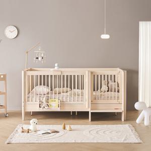 올리비아 72cm 하이가드 탈부착 원목침대 SS 내추럴 (안전계단+스윙도어 포함)