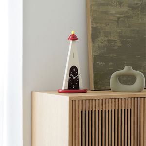 [해외] 북유럽 모던 집 모양 무소음 탁상시계 거실 인테리어 시계 집들이선물 2colors