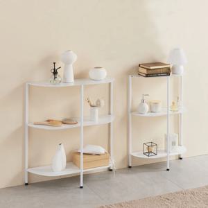 반달 3단 콘솔 테이블 500 700 현관 거실 복도 철제 화이트