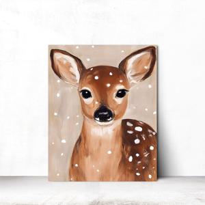 꽃사슴 동물그림 성탄절 크리스마스 거실액자 인테리어 캔버스 대형 21x26cm