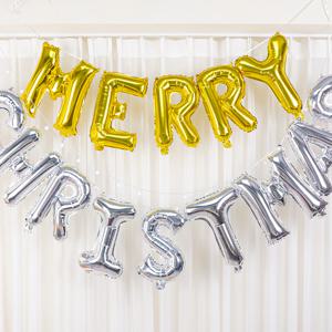크리스마스 파티 풍선 스페셜 레터링 벌룬 세트 (화이트 크리스마스)
