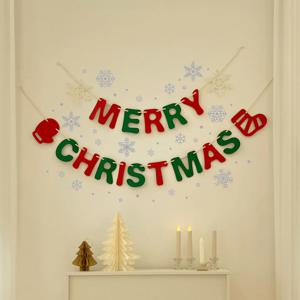 크리스마스 홈파티 데코 펠트 가랜드 벽장식 크리스마스 무드 베이직