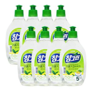 참그린 주방세제 녹차 기름기 2X 뽀드득 용기 500g x8