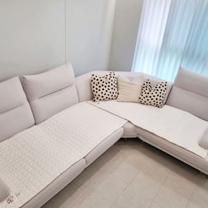 내츄럴 광목 쇼파패드 4인용 사계절 자수 패드