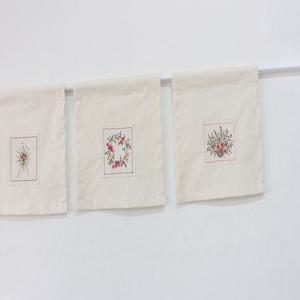 광목 꽃자수 가림막 바란스 주방커튼 가리개 30x30