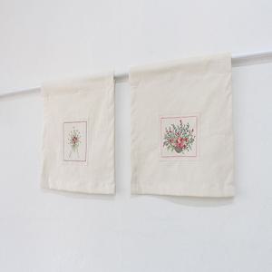 광목 꽃자수 가림막 바란스 주방커튼 가리개 40x40