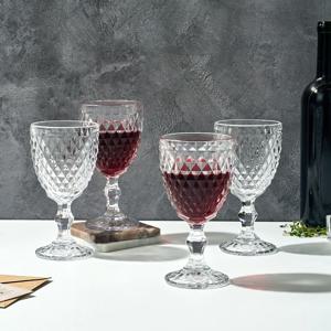 다이아컷팅 보스톤 유리 고블렛잔 320ML 4P