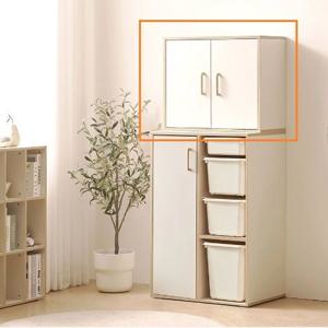 우드화이트 우드손잡이 도어 2단4칸 수납선반장 720