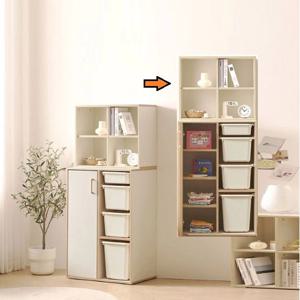 수납많은 도어 바구니4단수납 4칸상부장 세트(720 2컬러)