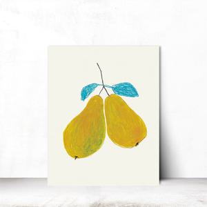 모과 과일그림 주방액자 팝아트 일러스트 거실 현관 캔버스 21x26cm