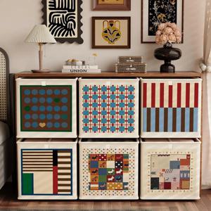 접이식 패브릭 공간 박스 수납 박스 유럽 스타일 대용량 수납함