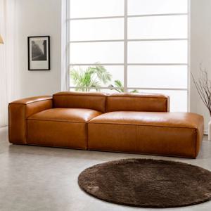 SE.04 모던 천연 면피 가죽 소파 구스 통가죽 소파