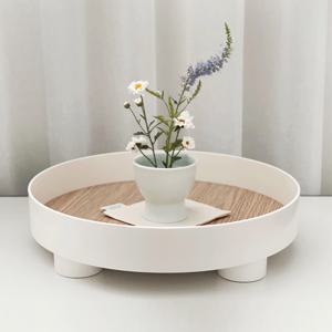 데미 원형 트레이 홈데코 멀티 쟁반 화이트