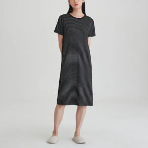 여 소프트 반팔 파자마 원피스_스트라이프 (3 colors)