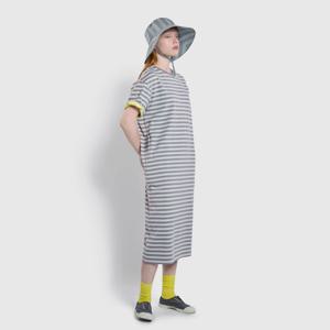 여 스마트 코튼 반팔 라운지 원피스_스트라이프 (3 colors)