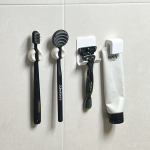 2인/4인 가족 공중부양 칫솔 치약 면도기 걸이 세트 홀더 부착 정리