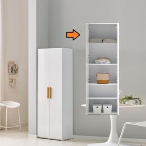 모던화이트 양문형 학생방 5단선반 수납소품장 600