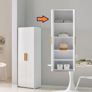 우드포인트 손잡이 양문도어 소품 5단선반장(600 흰색)