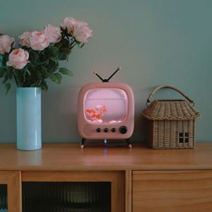 [해외] 빈티지 앤틱 TV 미니 어항 홈카페 인테리어 미니 수족관 수조 3colors