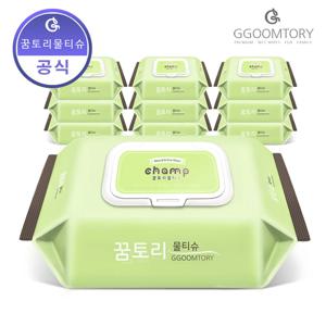 꿈토리 물티슈 뉴가득찬 챔프 엠보싱 캡형55gsm 100매 10팩