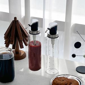 내열유리 펌프 시럽병 500ml 2P 카페 디스펜서 오일병