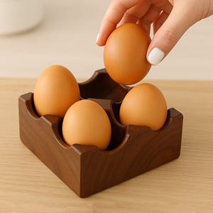 친환경 티크 원목 에그홀더 달걀 거치대 4구 6구 계란 트레이 보관함