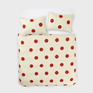 퍼 프리 모달 볼드 도트 이불 커버(SS/Q)_Red/Beige