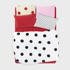 레이어로그#1 퍼프리 블랙/화이트 도트& 60수 레드 이불 커버/차렵이불