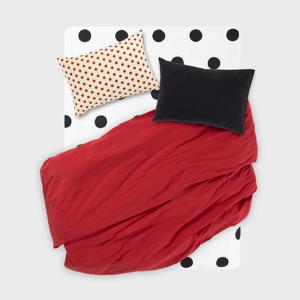 레이어로그#4 60수 레드&퍼프리 블랙/화이트 도트 이불 커버/차렵이불