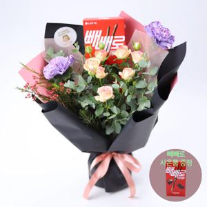 블룸앤스틱 꽃다발 (빼빼로 사은품 증정) 빼빼로데이 응원 우정선물 친구선물 선물세트 기념일