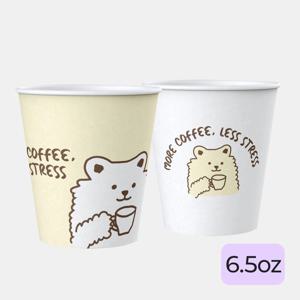 천연펄프 종이컵 강아지2종 6.5온스 자판기컵 1000개 (1박스)