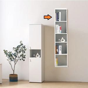 고급가죽손잡이 도어 키큰 5단 슬림수납장(400 화이트)