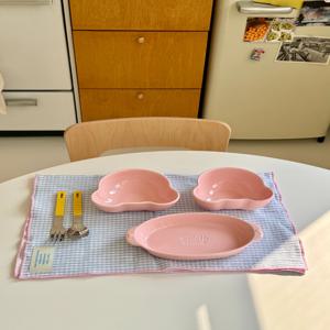 유아 어린이 식기 도자기 곰돌이 양손볼 식기세트 반상기세트 (5p)