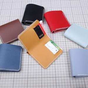 DIY 나만의 가죽 지갑 만들기 풀세트 가죽공예 키트 공방 취미 반지갑 (7colors)