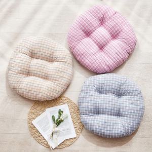 세미 잔체크 양면 원형 방석 (M/L) 3colors