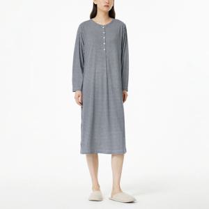 여 피치스킨 파자마 원피스_체크 (2 colors)