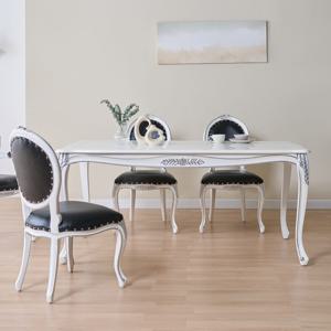 알렌 엔틱 식탁 테이블 탁자 주방 6인 화이트실버