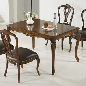 라즈 엔틱 식탁 테이블 원목 탁자 4인 1300 브라운