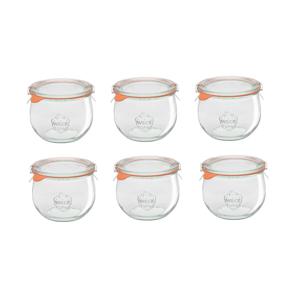 튤립쉐이프580ml(744) 6p 독일 웩 밀폐용기 클립+고무링 세트상품