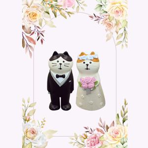 신랑신부 고양이 피규어 2종세트