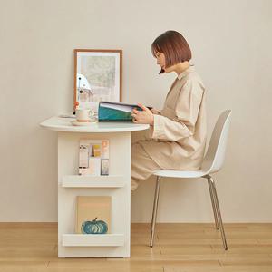 헤이 매거진랙 반타원 식탁 테이블 화이트 책상 1000 size (+선반장 증정)